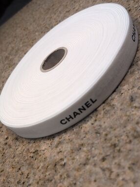 CHANEL White Thick Wide Ribbon Spool